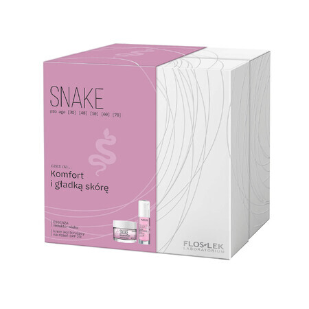 Set Flos-Lek Snake Pro Age, cremă de zi pentru contur, SPF 20, 50 ml + Essenza, reductor de vârstă, 30 ml