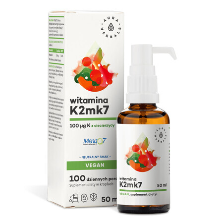 Aura Herbals Vitamin K2mk7 100 μg Vegan, drops, 50 ml