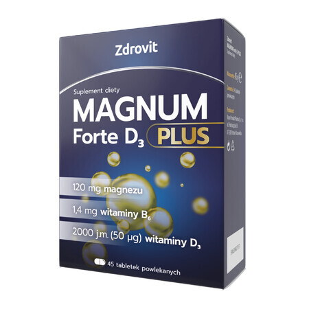 Zdrovit Magnum Forte D3 Plus, 45 comprimidos recubiertos con película