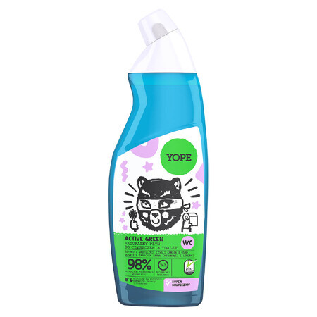 Yope Active Green, gel natural de curățare a toaletei, 750 ml
