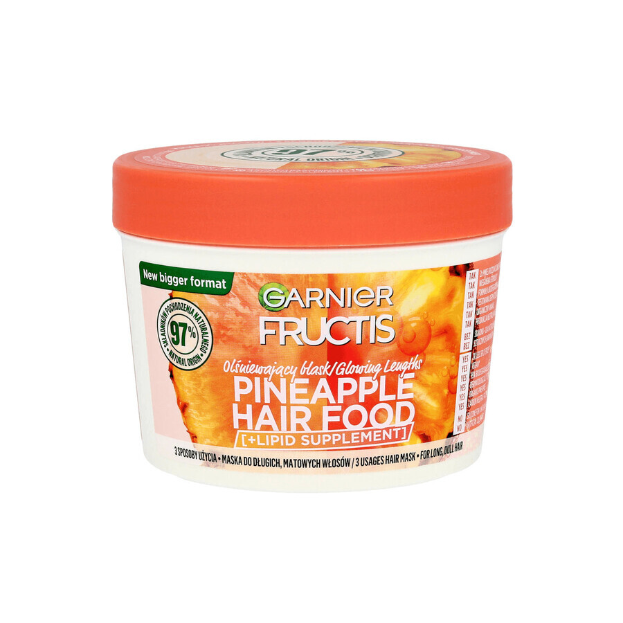 Garnier Fructis Hair Food Pineapple, Mască iluminatoare pentru părul lung și tern, 400 ml