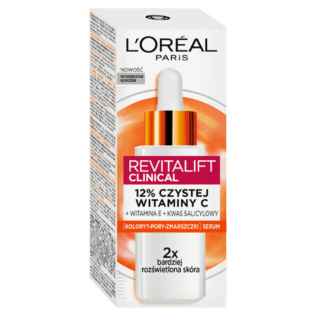 L'Oreal Revitalift Clinical, Serum iluminator pentru față, 12% vitamina C pură, 30 ml