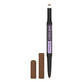 Maybelline Express Brow Satin Duo, creion de spr&#226;ncene cu două fețe, 02 Medium Brown, 1 bucată