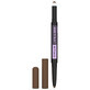 Maybelline Express Brow Satin Duo, creion de spr&#226;ncene cu două fețe, 025 Brunette, 1 bucată