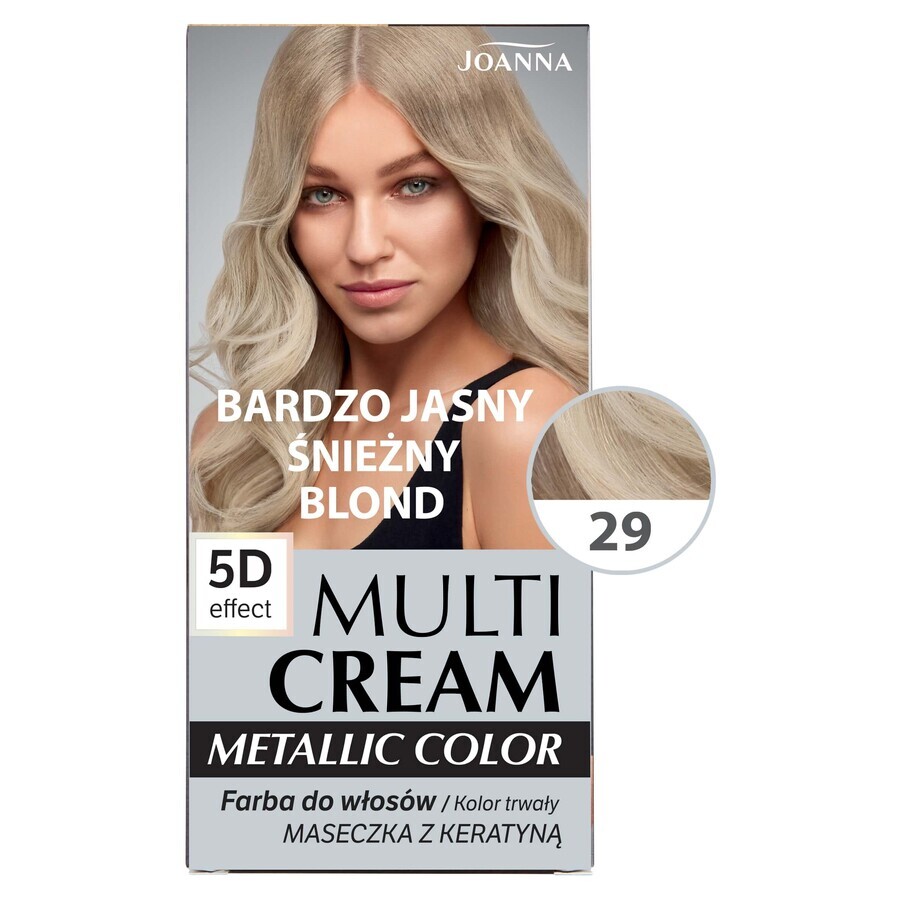 Joanna Multi Cream Metallic Color, vopsea de păr, 29 blond foarte deschis, 1 bucată