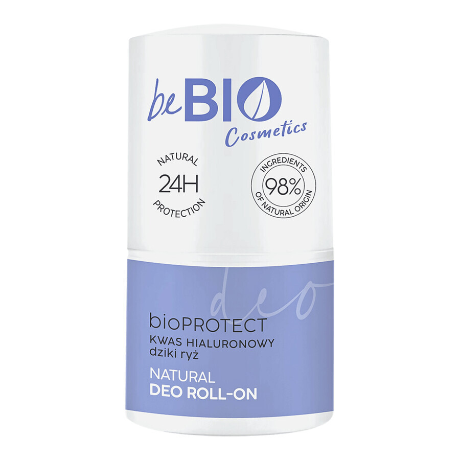 beBIO Ewa Chodakowska, Deodorant natural roll-on bioProtect, acid hialuronic și orez sălbatic, 50 ml