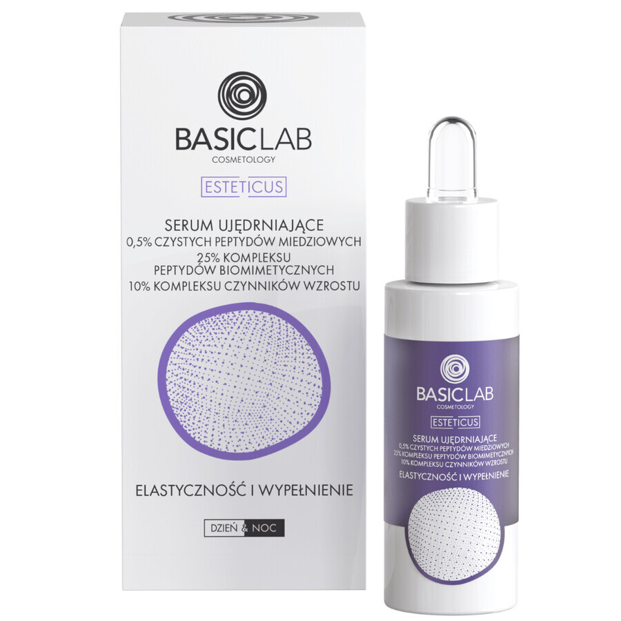 BasicLab Esteticus, Serum de fermitate 0,5% peptide de cupru pur, elasticitate și umplere, 30 ml