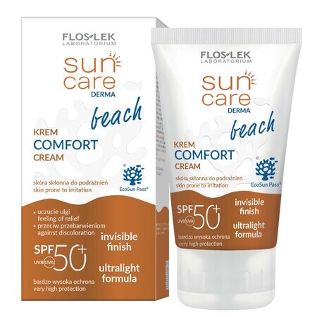Flos-Lek Sun Care Derma Beach, Cremă pentru față și corp, SPF 50+, 50 ml