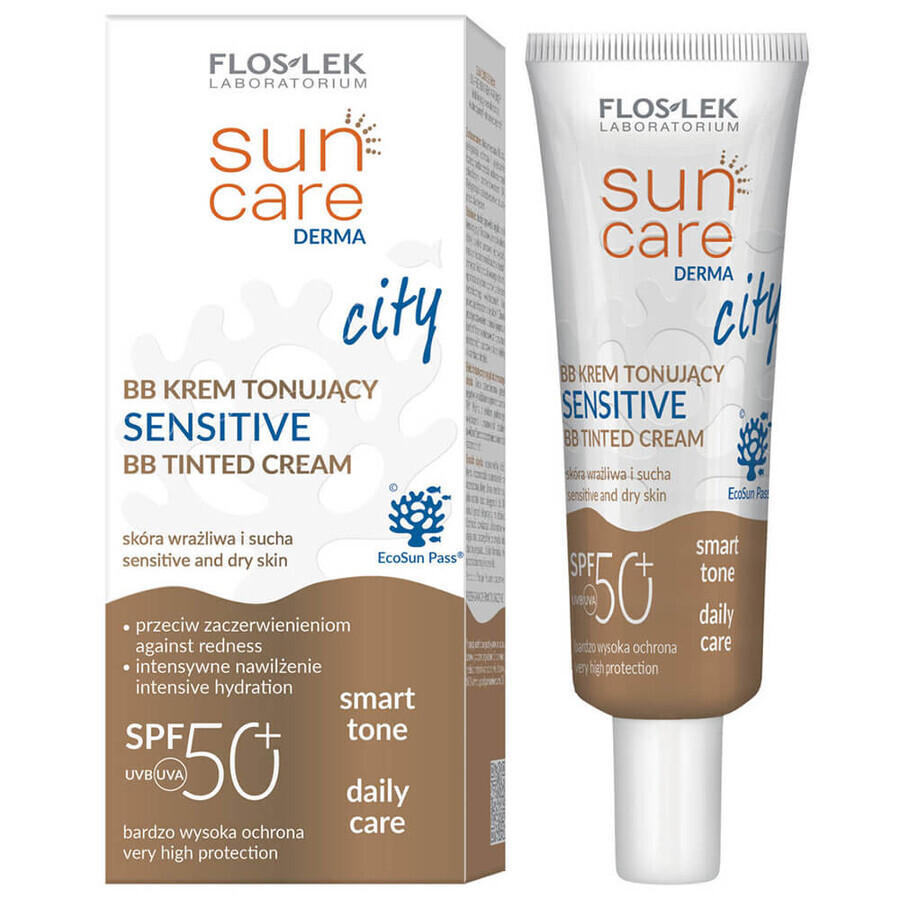 Flos-lek Sun Care Derma City, BB crème tonifiante, SPF 50+, 30 ml