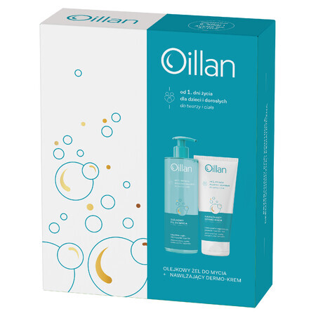 Set Oillan, gel de curățare pentru ten gras, 400 ml + dermo-crema hidratantă, 200 ml