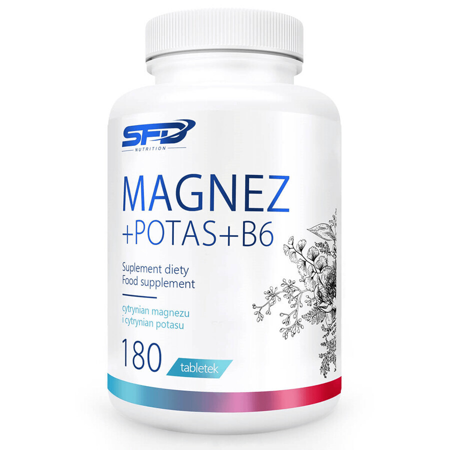 SFD Magneziu + Potasiu + B6, 180 comprimate