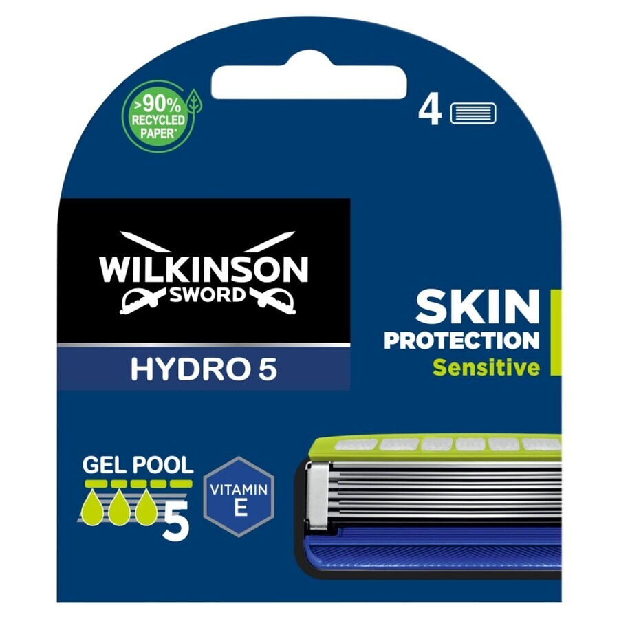 Wilkinson Sword Hydro 5, cartușe de înlocuire, protecție pentru piele sensibilă 4 bucăți