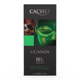 Ciocolată amăruie UGANDA cu 80% cacao, 100g, Cachet