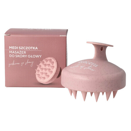 Ecocera Medi, hoofdhuidmassageborstel, roze, 1 stuk