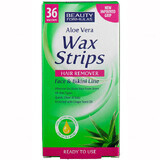 Beauty Formulas, Aloe Vera Wax Strips, plasturi de epilare corporală, 36 de bucăți