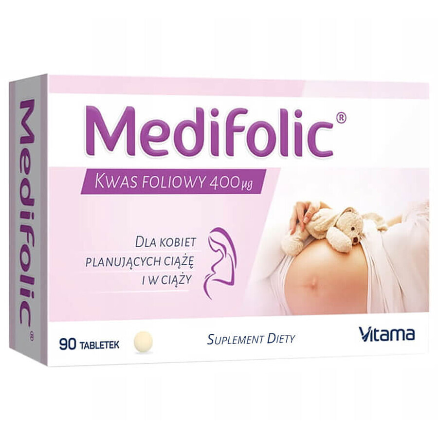 Medifolic, acid folic 400 µg, 90 comprimate
