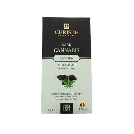 Ciocolata Dark Cannabis, 85g, Christe Chocolatier