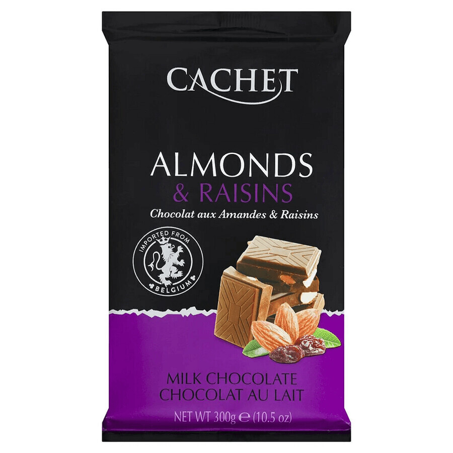Ciocolata Milk Almond & Raisins, 300g, Cachet