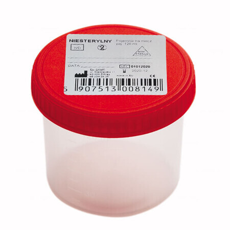 Recipient pentru sumar de urină cu capac cu șurub, versiune nesterilă, 120 ml