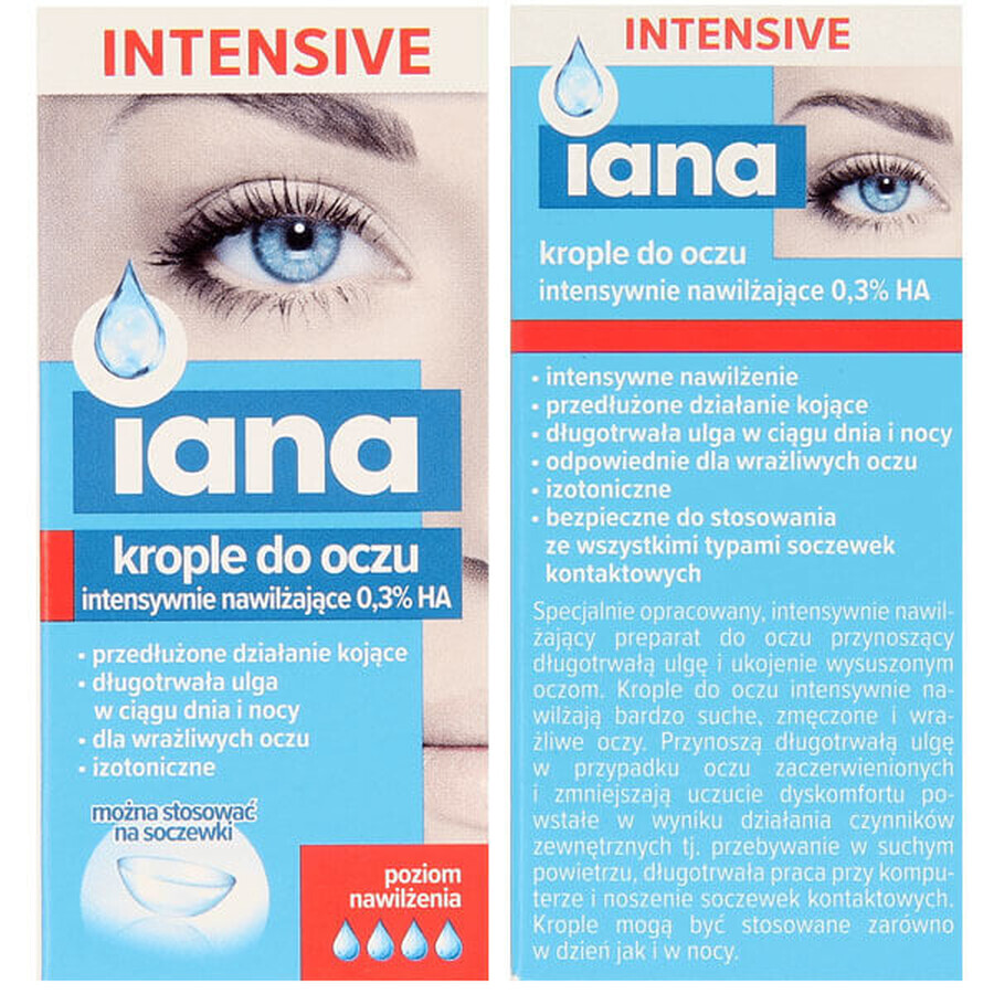 Iana Intensive, picături hidratante pentru ochi 0,3 % HA, 10 ml