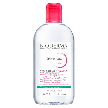 Bioderma Sensibio H2O, apă micelară, piele sensibilă, 500 ml