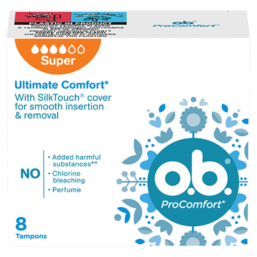 O.B. ProComfort, tampoane igienice, Super, 8 buc.