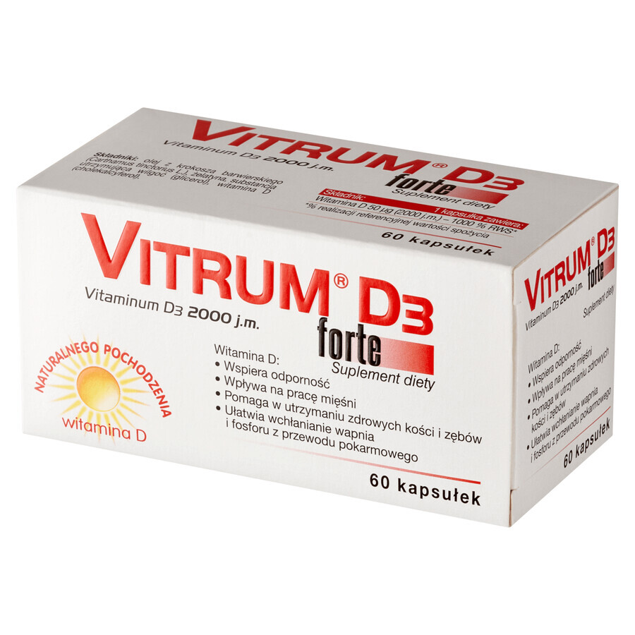 Vitrum D3 Forte, vitamina D 2000 UI, 60 capsule