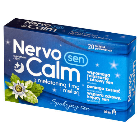 NervoCalm Sleep cu melatonină 1 mg și melissa, 20 comprimate