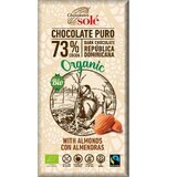 Ciocolata neagra ecologica cu migdale 73% cacao, 100g, Pronat