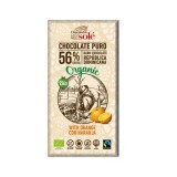 Ciocolata neagra ecologica cu portocale 56% cacao, 100g, Pronat