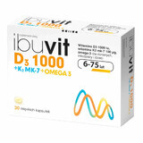 Ibuvit D3 1000 + K2 MK-7 Omega 3, pentru copii peste 6 ani, adolescenți și adulți, 30 capsule