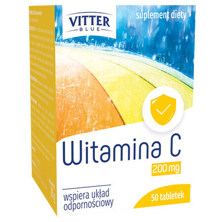 Vitter Blue Vitamina C 200 mg, 50 comprimate
