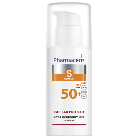 Pharmaceris S Capilar & Sun Protect, Cremă protectoare, piele vasculară și rozacee SPF 50+, 50 ml