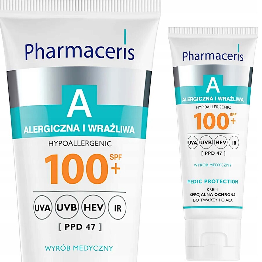 Pharmaceris A Medic Protection, Cremă de protecție specială pentru față și corp, SPF 100+, 75 ml