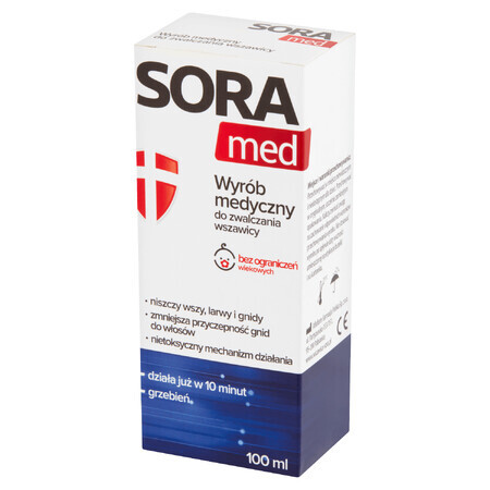 Sora Med, vloeistof tegen hoofdluis, 100 ml