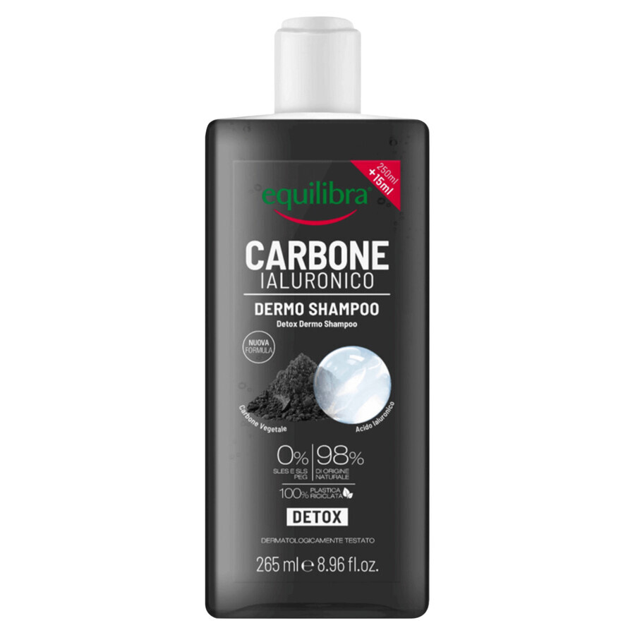 Equilibra Carbone Attivo, Șampon de curățare pentru păr gras, aloe vera, 250 ml