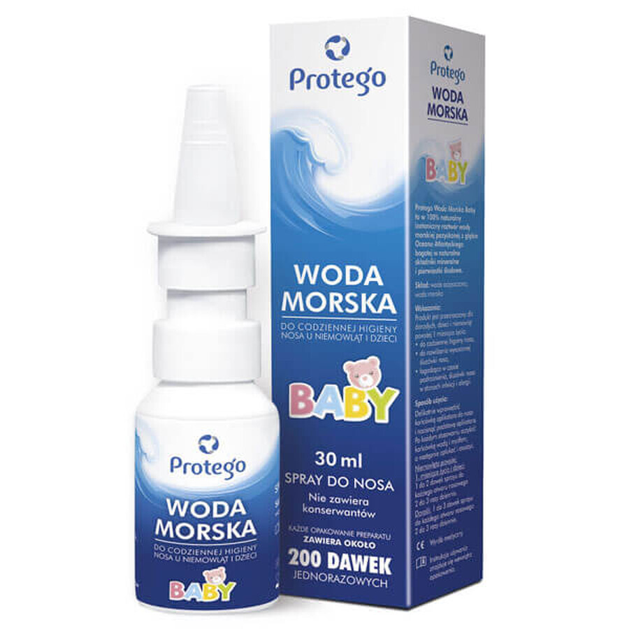 Protego Baby Seawater, Spray nazal pentru bebeluși și copii, 30 ml