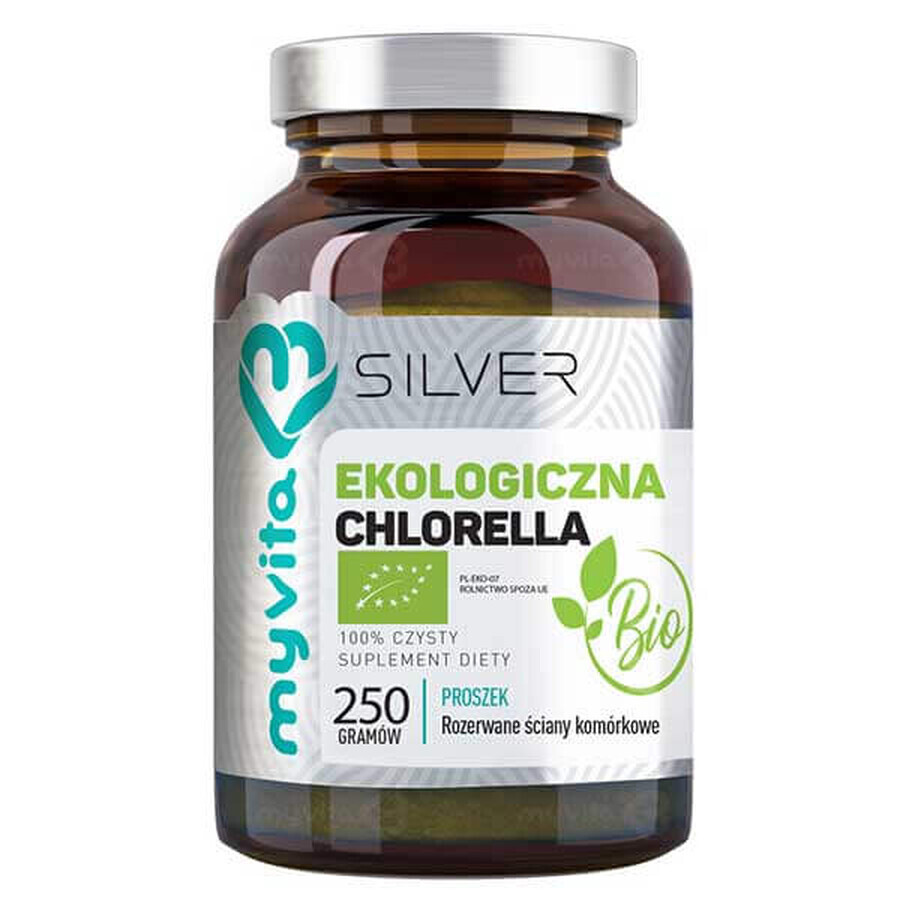 MyVita Silver Chlorella Bio Organic Bio, pereți celulari rupți, 250 g