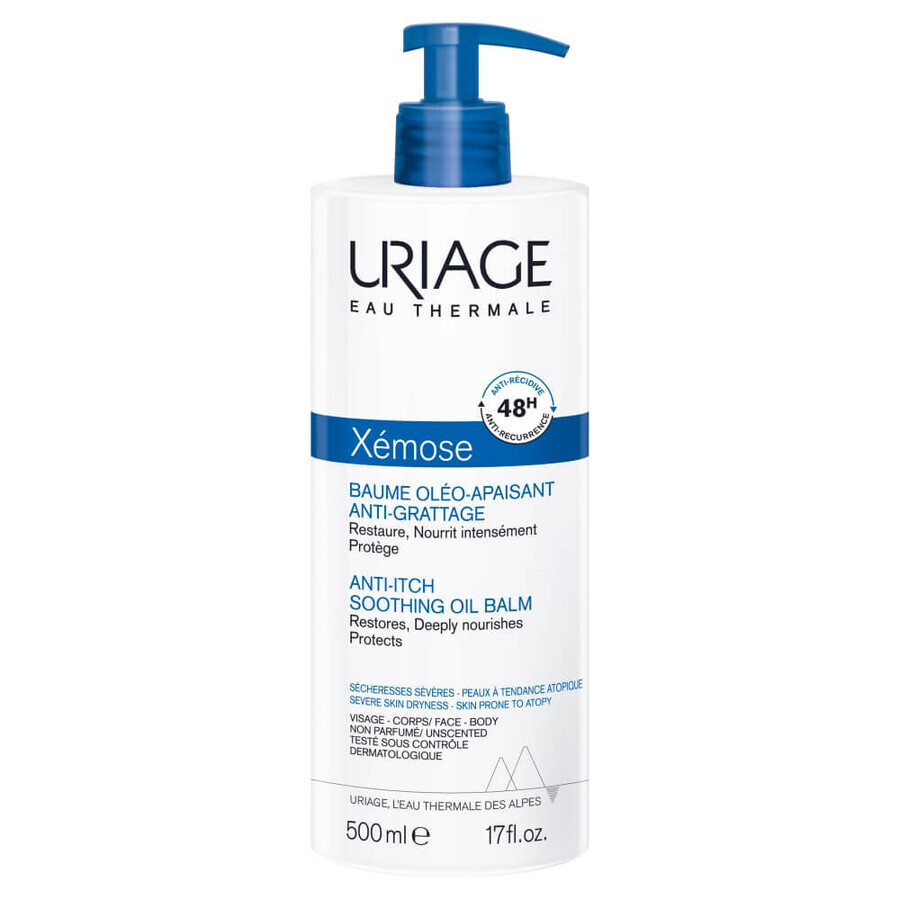 Uriage Xemose, soothing oil in cream, 500 ml