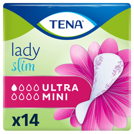 Tena Lady Slim, tălpi urologice, Ultra Mini, 14 buc.