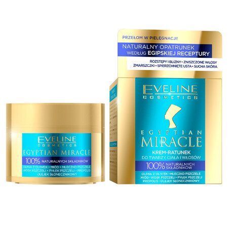 Eveline Cosmetics Egyptian Miracle, Cremă hidratantă-regeneratoare-rezervantă pentru față, corp și păr, 40 ml