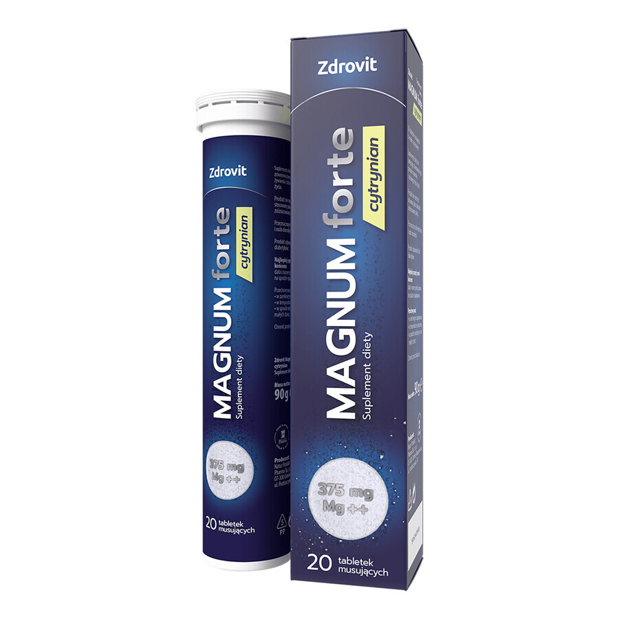 Zdrovit Magnum Forte Citrat 375 mg, 20 comprimate efervescente