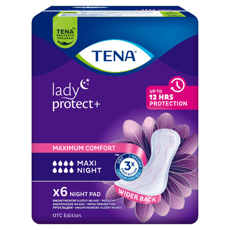 Tena Lady, serviettes urologiques, Maxi Night, 6 pièces