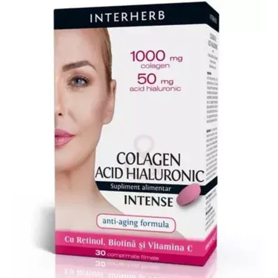 Colagen și Acid Hialuronic Intense, 30 comprimate, Interherb recenzii