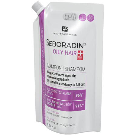 Seboradin Oily Hair, șampon pentru păr gras și păr predispus la cădere, rezervă, 400 ml