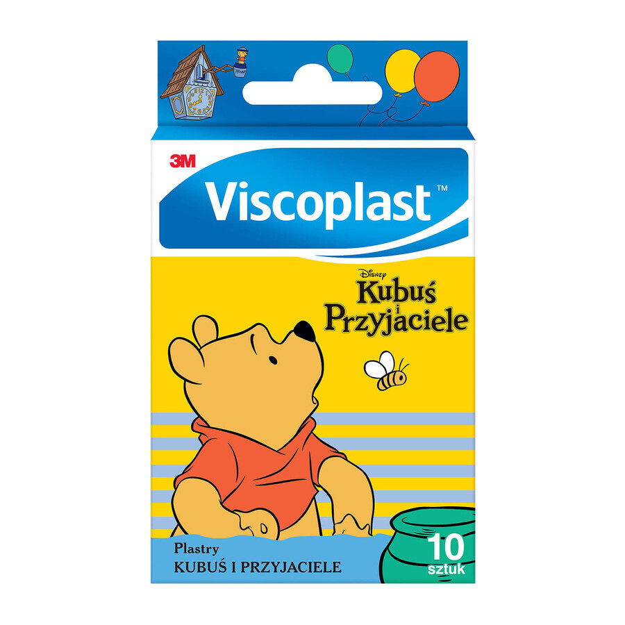 Viscoplast Winnie the Pooh and Friends, plasturi pentru copii, 10 bucăți