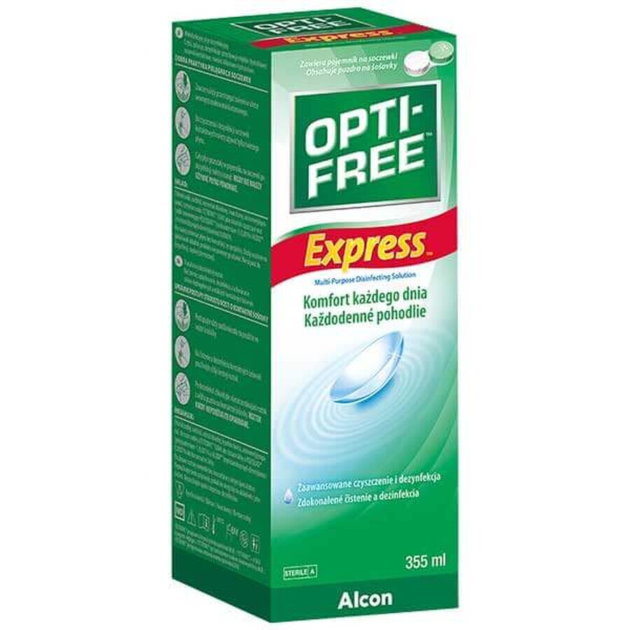 Opti-Free Express, dezinfectant multifuncțional pentru lentile, 355 ml