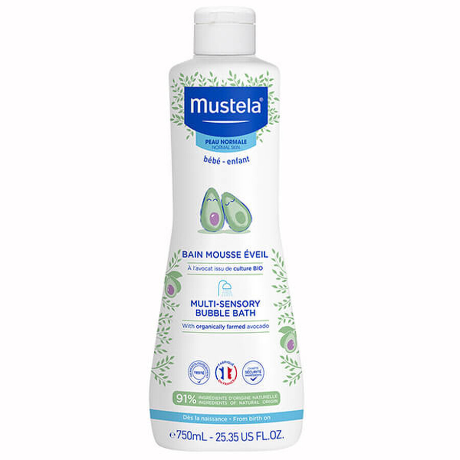 Mustela Multi-Sensory Bubble Bath - Mildes Badegelee für Kinder und Babys, 750ml