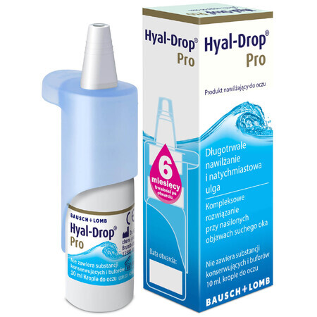Hyal-Drop Pro, picături hidratante pentru ochi, 10 ml