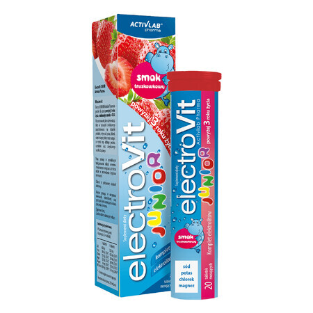 Activlab Pharma ElectroVit Junior, peste 3 ani, aromă de căpșuni, 20 comprimate efervescente